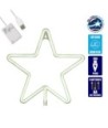 GloboStar® 78584 Φωτιστικό Ταμπέλα Φωτεινή Επιγραφή NEON LED Σήμανσης STAR 5W με Καλώδιο Τροφοδοσίας USB - Μπαταρίας 3xAAA (Δεν Περιλαμβάνονται) - Ψυχρό Λευκό 6000K
